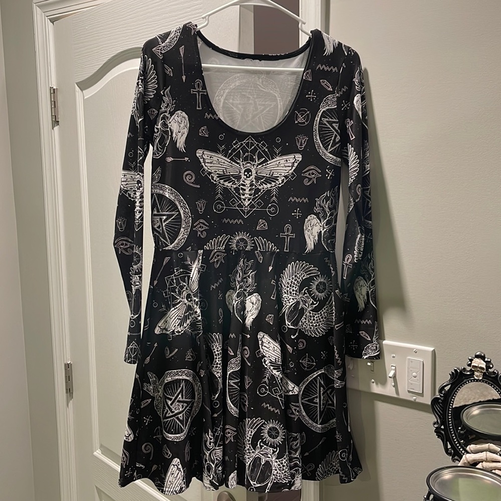 Blackmilk Ancient Rituals Long Sleeve Skater Dress NWT